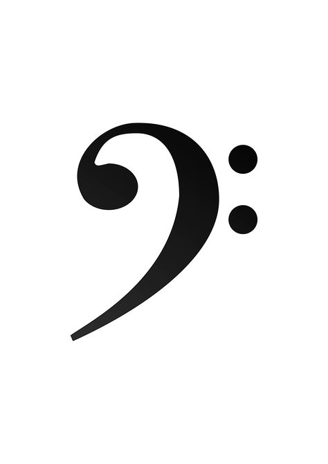 Bass Clef by jaschon Bass Clef Semi Colon Tattoo, Bass Key Tattoo, Bass Guitar Tattoos, Bass Guitar Tattoo Ideas, Bass Guitar Tattoo, Bass Clef Tattoo, Small White Tattoos, Bass Tattoo, Bass Logo