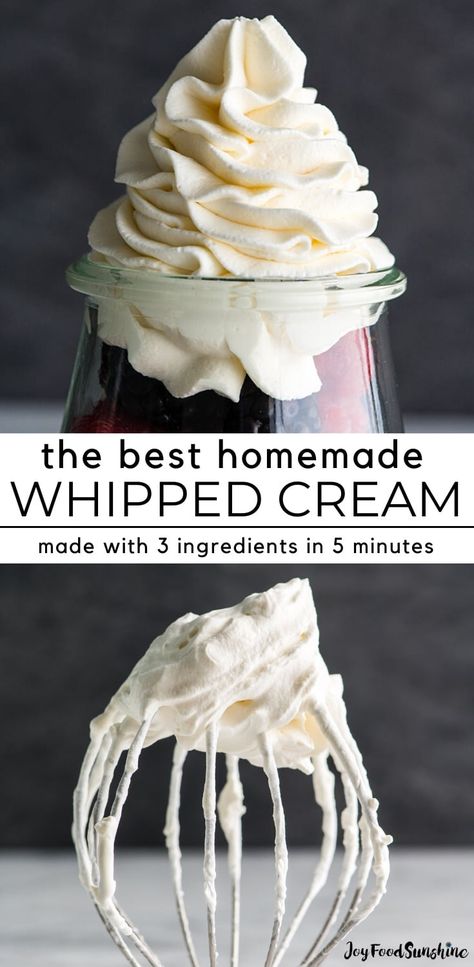 Easy Homemade Whipped Cream, Homemade Whipped Cream Recipe, Whipped Cream Recipe, Recipes With Whipping Cream, Making Whipped Cream, Whipped Cream Cheese, Homemade Whipped Cream, Recipe Video, Easy Dessert