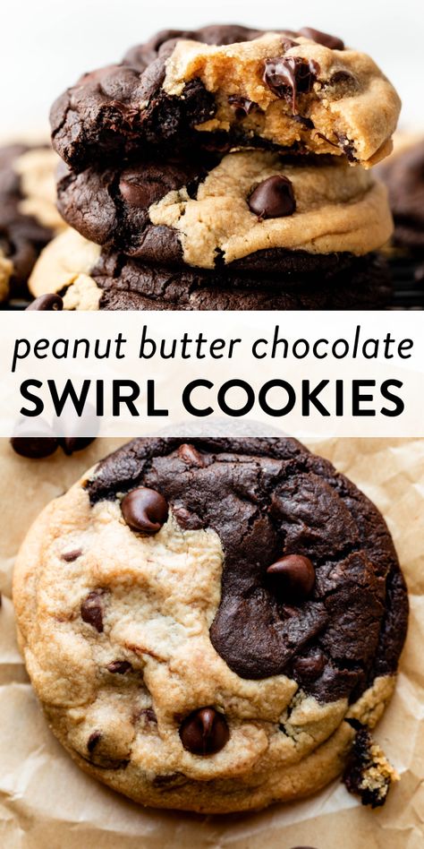 Chocolate Swirl Cookies, Swirl Cookies, Soft Baked Cookies, Chocolate And Peanut Butter, Chocolate Swirl, Peanut Butter Lovers, Peanut Butter Chocolate Chip, Peanut Butter Chocolate, Butter Chocolate