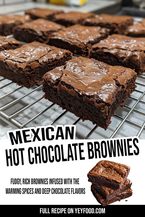 Mexican Hot Chocolate Brownies Dreaming of a warm hug in brownie form? Look no further than these Mexican Hot Chocolate Brownies. Imagine fudgy, rich brownies infused with the warming spices and deep chocolate flavors of Hot Chocolate Brownies Recipe, Mexican Hot Chocolate Brownies, Mexican Chocolate Cookies, Hot Chocolate Desserts, Hot Chocolate Brownies, Hacks For Home, Cowboy Casserole, 2024 Family, Mexican Dessert Recipes