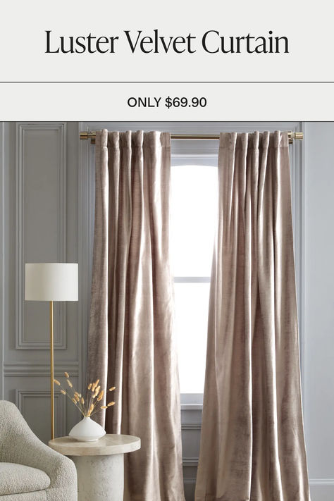 Velvet Curtains Bedroom, Velvet Curtains Living Room, Living Room Curtain, Tropical Aesthetic, Goose Down Pillows, Velvet Drapes, Curtain Styles, Linen Sheet Sets, Beautiful Curtains