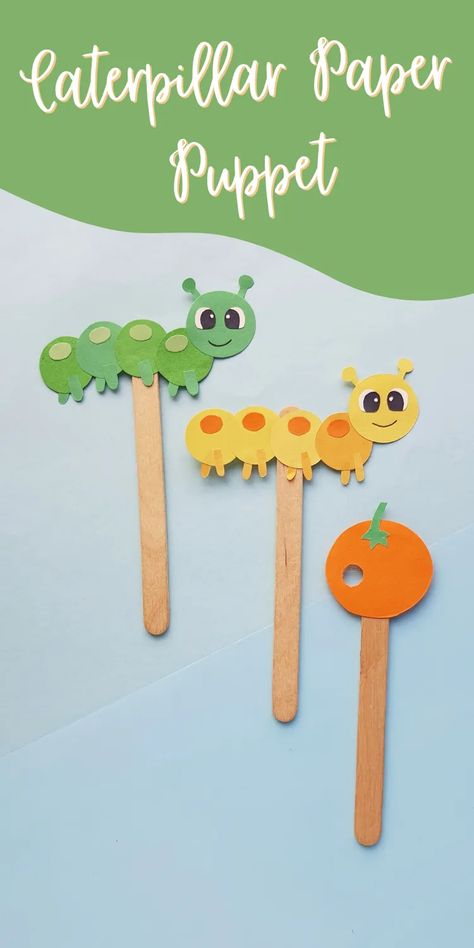 Bring the beloved children's book character to life with these adorable caterpillar paper puppets from Frosting and Glue! This easy-to-follow DIY project comes with printable templates and step-by-step instructions, making it a fun and engaging activity for kids and adults alike. With its bright and colorful design, this caterpillar puppet is perfect for storytime or imaginative play. Get ready to wiggle and squiggle with these cute and crafty caterpillar paper puppets! Diy Puppets For Kids, Diy Caterpillar, Paper Caterpillar Craft, Caterpillar Puppet, Caterpillar Pattern Printable, Easy Caterpillar Craft, Paper Craft Caterpillar, Caterpillar To Butterfly Craft, Worm Crafts