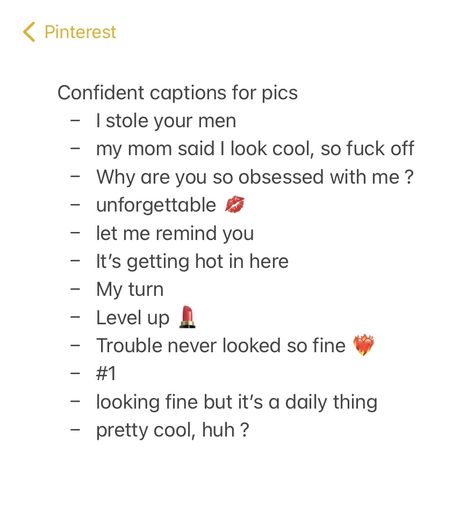 Fb Pfp Captions, Gucci Captions, Door Captions For Instagram, Confident Insta Captions, Photodump Aesthetic Captions, Unique Comments For Instagram Post, Not Cringe Instagram Captions, Bad Captions For Instagram, Selfie Captions Instagram Confident