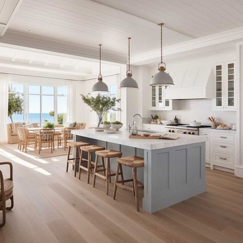 8+ Key Elements of a Coastal Hamptons Style Interior • 333+ Inspiring Lifestyle Ideas Decoration Ideas Kitchen, Hamptons Style Interior, Kitchen Decoration Ideas, Hamptons Kitchen, Organizing Kitchen, White Kitchen Design, House Design Kitchen, Kitchen Room Design, Kitchen Inspiration Design