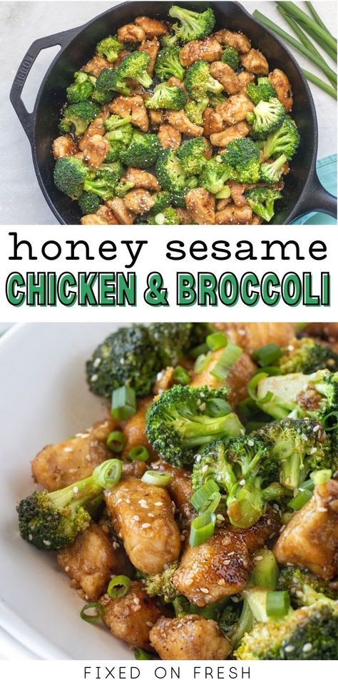 Honey Sesame Sauce, Chicken Sesame, Healthy Low Calorie Dinner, Broccoli Healthy, Plats Healthy, Honey Sesame Chicken, Broccoli Chicken, Honey Sesame, Healthy Low Calorie Meals