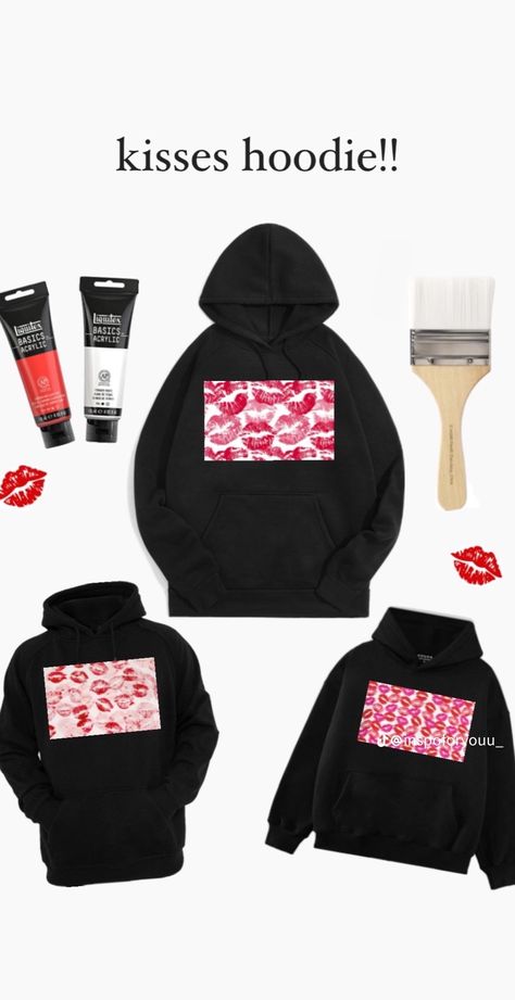 Diy Hoodie Design For Boyfriend, Kiss Hoodie Tiktok Trend, Boyfriend Kiss Hoodies, Birthday Present Ideas For Boyfriend Diy, Kiss Jumper Diy Tiktok, Kiss Jackets For Boyfriend, Kiss Mark Hoodie For Bf, Kiss Sweatshirts For Bf, Lipstick Hoodie For Bf Diy