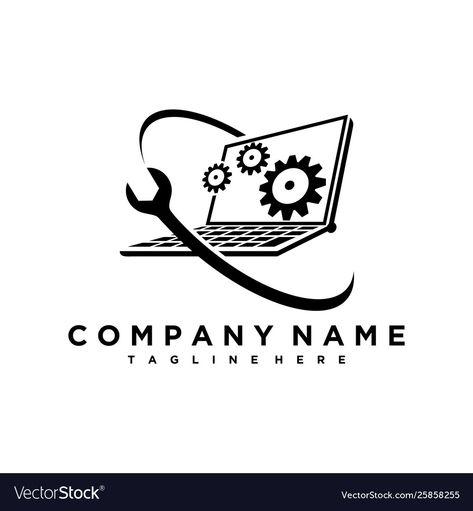 Logo For It Company, Online Services Logo, Computer Logo Design Ideas, Laptop Logo Design, Tech Logo Ideas, Computer Logo Design, Laptop Logo, Service Logo Design, Logo Computer