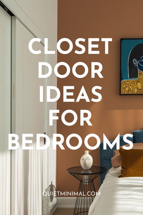 Closet Door Ideas For Bedrooms - Quiet Minimal - Interior Design Inspiration & Ideas Open Door Closet In Bedroom, Closet Door Decals, Space Behind Bedroom Door, Bedroom Closets Without Doors, Modern Closet Doors Bedrooms, Closet Door Options Bedrooms, Painted Bedroom Closet Doors, Bedroom Closet Door Alternatives, Small Closet Door Ideas Bedrooms