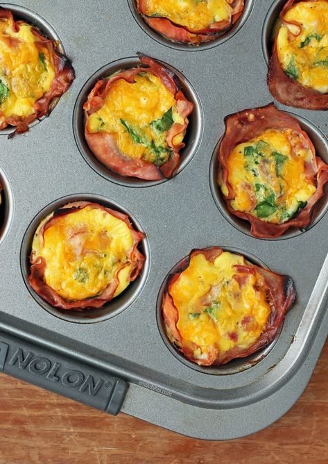 Ham and Cheese Egg Cups - Emily Bites Ham And Cheese Cups Muffin Tins, Egg And Ham Bites Muffin Tins, Ham And Egg Breakfast Cups, Ham Egg Cheese Cups, Ham And Egg Bites, Egg Bake Cups, Ham And Cheese Egg Bites, Ham Egg Bites, Ham And Cheese Egg Cups