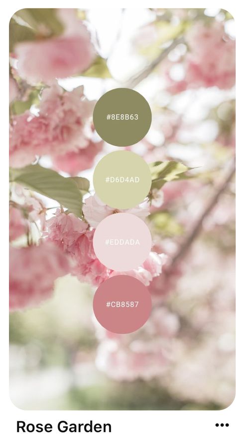 Pink Garden Color Palette, Pastel Flower Color Palette, Pink Flower Color Palette, Pastel Pink And Green Palette, Pink Gold Green Color Palettes, Color Schemes For Party, Garden Color Pallete, Romantic Pastel Wedding Theme, Cute Colour Combos