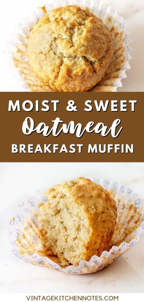 Oatmeal Bake Muffins, Easy Breakfast Ideas Quick Meal Prep, Overnight Muffin Recipes, Oatmeal Muffin Recipes Breakfast, Muffins Recipes Oatmeal, How To Make Breakfast Muffins, No Butter Muffin Recipe, Big Breakfast Muffins, Morning Baking Recipes