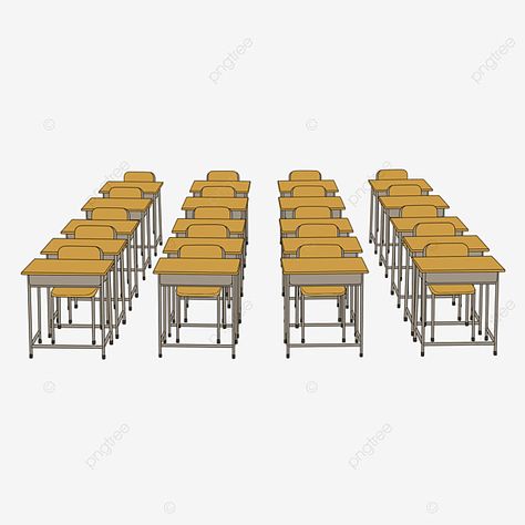 School Classroom Drawing Reference, Classroom Chairs And Tables, School Desk Drawing, Cartoon Classroom, Table Cartoon, Desk Drawing, Bench Drawing, Teacher Chairs, Classroom Table