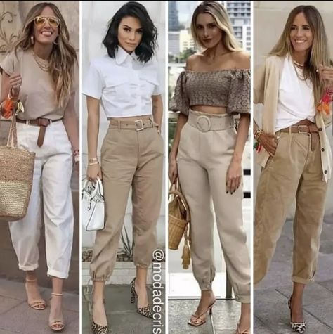 Tan Shirt Outfit, Edgy Work Outfits, Color Combos Outfit, Famous Outfits, Beige Outfit, Stylish Work Attire, Womens Fashion Edgy, Outfit Combinations, Edgy Outfits