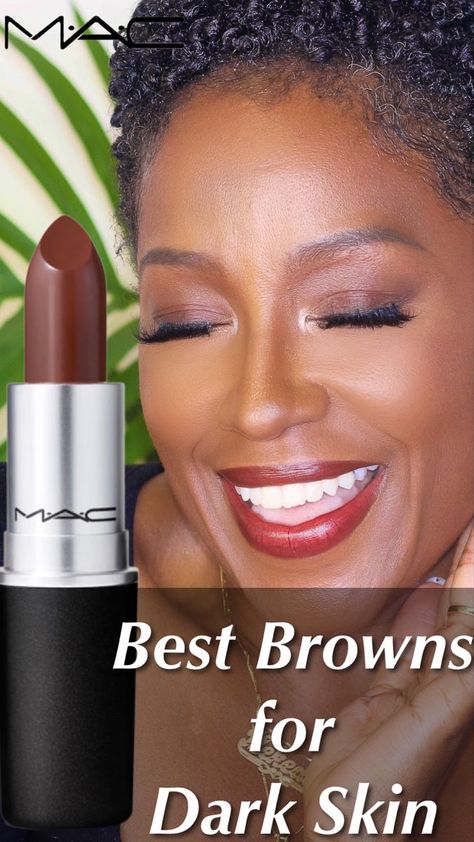 Pink Lipstick For Dark Skin, Natural Soft Glam Makeup Black Women, Lipstick Dark Skin, Mac Pink Lipstick, Natural Glam Makeup Black Women, Best Brown Lipstick, Lipstick Video, Natural Pink Lipstick, Black Makeup Tutorial