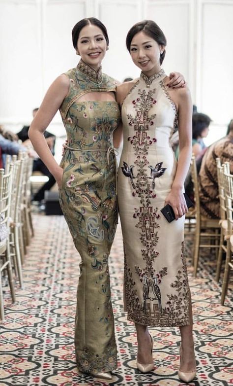 Stella Lunardy, Sangjit Dress, Chinese Style Dress, Qipao Dress, Cheongsam Dress, Batik Dress, Chinese Dress, Gorgeous Gowns, Cheongsam