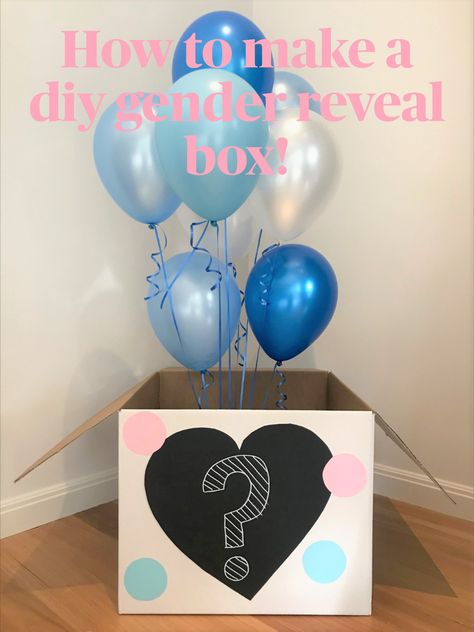 Learn how to make a simple DIY Gender Reveal Balloon box with a few basic supplies. Create the best homemade Gender Reveal box with our easy to follow guide. #genderreveal #genderrevealbox #genderrevealballoonbox #diygenderrevealbox #genderrevealideas #gednerreveals Box With Balloons, Diy Gender Reveal, Gender Reveal Diy, Gender Reveal Box, Simple Gender Reveal, Twin Gender Reveal, Gender Reveal Party Games, Pregnancy Gender Reveal, Gender Reveal Games