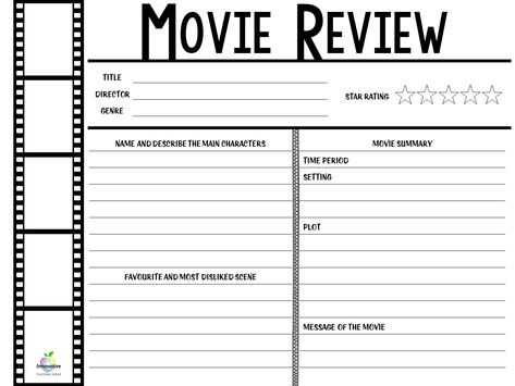 Movie Review Template Aesthetic, Movie Rating Template, Film Review Template, Movie Review Template, Innovative Teaching Ideas, Review Template, Visual Literacy, Movie Guide, Nerd Problems