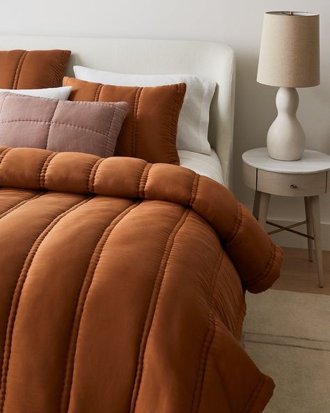 West Elm | Furniture + Decor’s Instagram post: “This Silky TENCEL Plush Comforter has your name written alllllll over it. Shop this look in 7 different colors through the link in our bio.” Plush Comforter, Bed Design Modern, Bed Comforter Sets, Inspire Me Home Decor, Modern Bed, My New Room, West Elm, Decoration Design, Bed Comforters