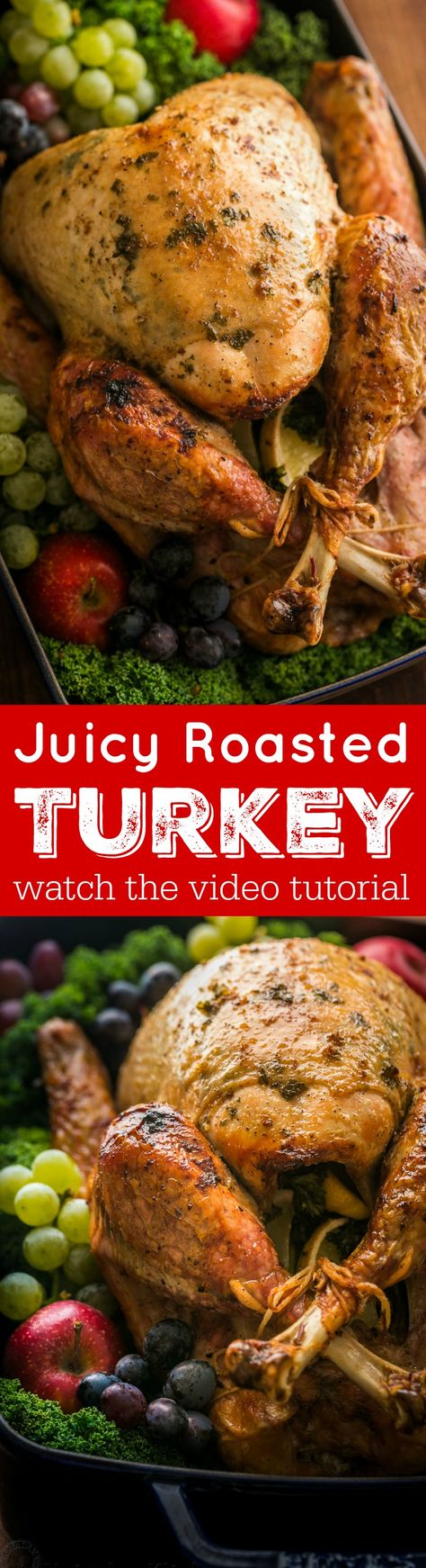 Making a juicy and flavorful Thanksgiving Turkey is easier than you think! A Video for how to make a Thanksgiving Turkey Recipe that your guests will love! | natashaskitchen.com Small Turkey Recipe, Roast Turkey Recipes Thanksgiving, Easy Turkey Recipes Thanksgiving, Best Roasted Turkey, Easy Thanksgiving Turkey, Thanksgiving Turkey Recipe, Dinner Spread, Whole Turkey Recipes, Easy Turkey Recipes