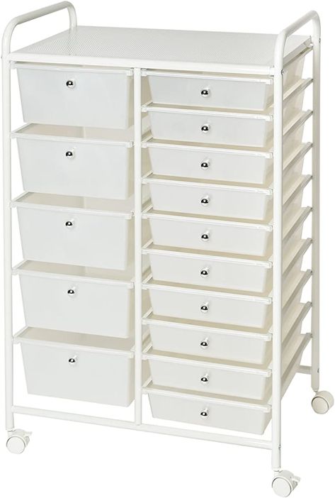 Cosmetics Organization, Rangement Makeup, Organization Cart, Room Organisation, Storage Bins Organization, Desain Pantry, Cute Furniture, Utility Storage, Study Room Decor