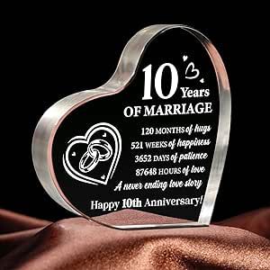 Milcier 10 Year Anniversary Present, Romantic 10th Anniversary Keepsake 3.9x3.9 Inch, Ten Years Anniversary Wedding Gifts for Husband Wife Her Him, 10th Anniversary Marriage Gifts for Men Women Wedding Gifts For Him, 60th Wedding Anniversary Gifts, 60th Anniversary Gifts, Penguin Couple, Anniversary Wedding Gifts, Card For Girlfriend, Happy Anniversary Card, Marriage Anniversary Gifts, 1st Wedding Anniversary Gift