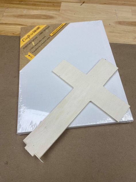 Dollar Tree Cross, Cross Canvas Art, Wooden Crosses Diy, Painted Wooden Crosses, Wooden Cross Crafts, The Shabby Tree, Jenga Blocks, Shabby Tree, Wooden Crosses