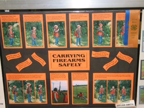 Carrying Firearms Safely Poster Skeet Shooting Party, Sports Poster Ideas, 4-h Poster Ideas, Tri Fold Poster, Kids Sports Party, 4 H Club, Running Posters, Skeet Shooting, Posters Ideas