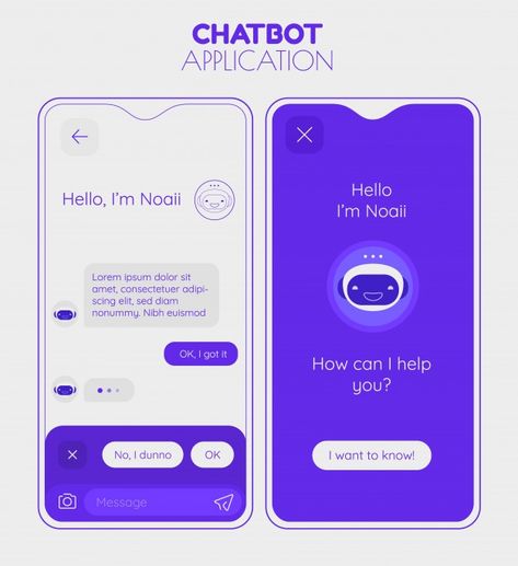 Chatbot mobile app concept. trendy flat ... | Premium Vector #Freepik #vector #business #design #technology #hand Chatbot Ui Design, Chat App Ui Design, Chat Ui Design, Chat App Design, Moodboard App, Ux Writing, Mobile App Inspiration, Chatbot App, Chatbot Design