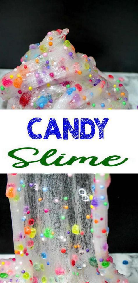 Slime Pictures, Teen Party Favors, Candy Slime, Slime Without Borax, Christmas Slime, Candy Theme Birthday Party, Crunchy Slime, Slime Birthday, Easy Candy