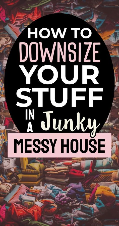 Let's declutter your home! Today, the decluttering topic is: How To Downsize Your Stuff In A Junky Messy House. Clutter everywhere is a REAL challenge, but there's help and little tricks you can use to get rid of clutter even when... How To Start Organizing Your Home, How To Get Rid Of Clutter, How To Get Rid Of Stuff, How To Get Organized, Simple Life Hacks Organizing Ideas, 2024 Declutter, How To Declutter Your Home, Declutter House, Downsizing Your Home