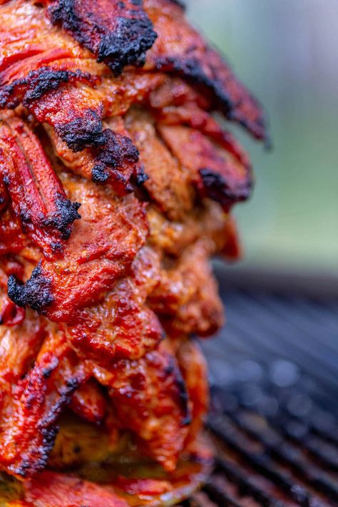 Smoker Al Pastor, All Up In My Grill Recipes, Smoked Chicken Al Pastor, Beef Al Pastor Recipe, Smoked Tacos Al Pastor, Smoked Al Pastor, Smoked Meat For A Crowd, Al Pastor Recipe Authentic, Smoked Al Pastor Recipe