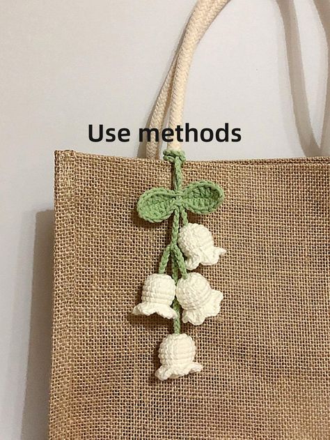 1pc Women Crochet Floral Charm Fashion Keychain For Key DecorationI discovered amazing products on SHEIN.com, come check them out! Marque-pages Au Crochet, Teacher Accessories, Key Decorations, Back To School Gifts For Teachers, Crochet Bookmarks, Flower Bag, Crochet Diy, Crochet Keychain, Jewelry Making Charms