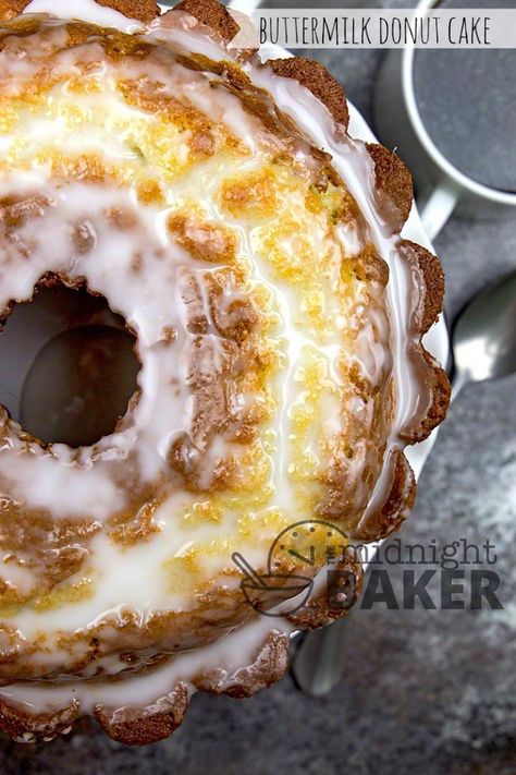 Buttermilk Doughnut Cake, Buttermilk Bundt Cake Recipes, Buttermilk Donut Cake, Buttermilk Cheesecake, Donut Cake Birthday, Cardamom Bundt Cake, Spice Pound Cake, Buttermilk Donuts, Buttermilk Cake