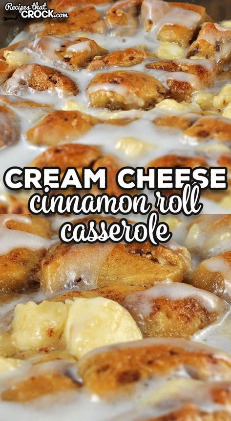 If you are looking for a delicious treat for breakfast, I highly recommend this Cream Cheese Cinnamon Roll Casserole oven recipe. Yum! via @recipescrock Breakfast Casseroles Using Crescent Rolls, Cream Cheese Cinnamon Roll Casserole, Breakfast Fruit Casserole Recipes, Cinnamon Roll French Toast Bake Pillsbury, Recipes With Grands Cinnamon Rolls, Christmas Morning Breakfast Sweet, Cinnamon Roll Casserole From Scratch, Pillsbury Cinnamon Rolls Ideas Breakfast, Cheese Danish Casserole