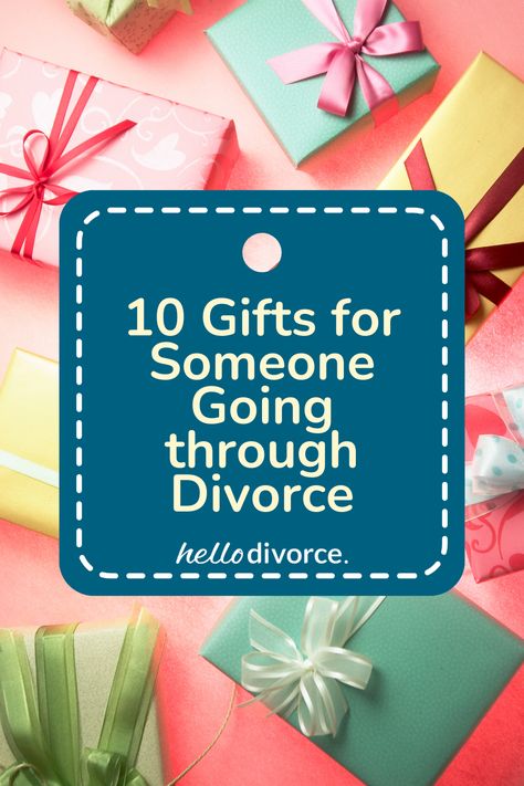 People often ask, “How do I support a friend during a divorce?” or “How do I help a friend who is separating from their partner?” While there’s no easy, one-size-fits-all answer, there are many ways to provide divorce support. Even a small gift can help.  https://hellodivorce.com/divorce-advice/gifts-for-someone-in-a-divorce Divorce Basket Gift Ideas, Housewarming Gift For Newly Divorced, Gift For Divorced Friend, Divorce Care Package For Women, How To Help A Friend Through Divorce, Divorce Party Gifts, Divorce Survival Kit, Divorce Gifts For Her, Diy Divorce