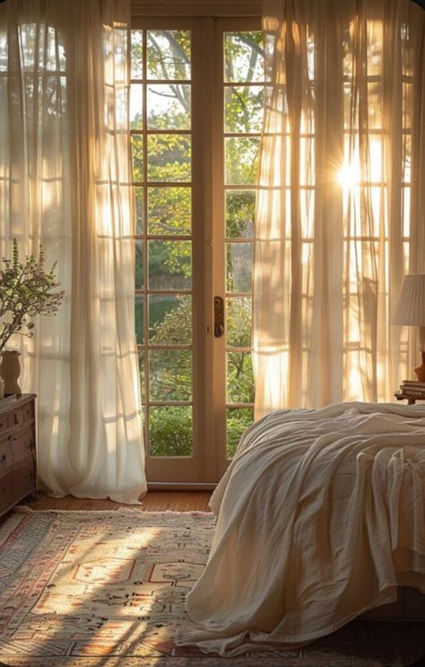 Boho Window Treatments, English Countryside Home, Sheer Curtains Bedroom, Boho Window, Old World Elegance, Unusual Furniture, Tranquil Retreat, Cosy Corner, Countryside House