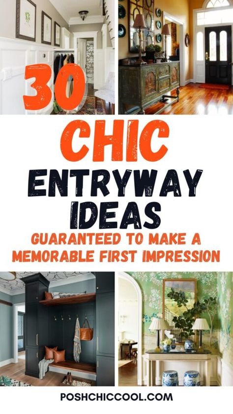 30 Chic Entryway Ideas Guaranteed to make A Memorable First Impression Chic Entryway Ideas, Entryway Wall Ideas, Entryway Rug Ideas, Door Entryway Ideas, Foyer Decor Entryway, Front Door Entryway Ideas, Tile Entryway, Decor Entryway Table, Mudroom Ideas Entryway