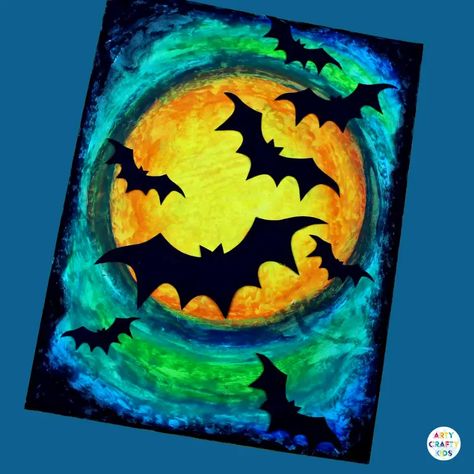 Silhouette Arte, Halloween Bats Crafts, Pelottava Halloween, Bat Template, Halloween Canvas Paintings, Pasteles Halloween, Spooky Halloween Crafts, Halloween Arts, Bat Craft