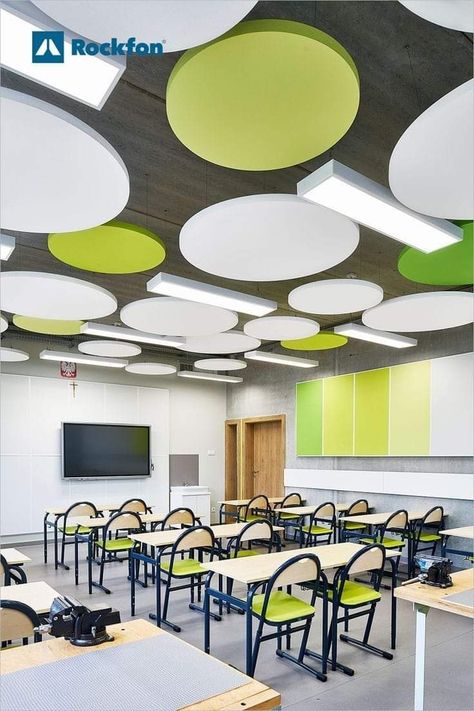 Interesting School Design, Classroom Interior Design Modern, Modern School Interior Design, School Lighting Design, Modern School Design Interiors, Class Design School, Primary School Interior Design, Primary School Interior, Modern School Interior