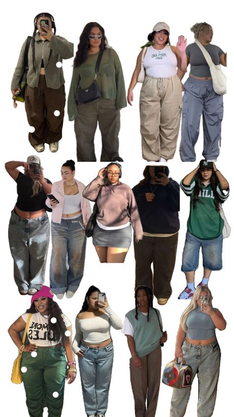 Streetwear Fashion Plus Size, Y2k Curvy, Chubby Outfit Ideas, Chubby Girl Fashion, Outfits For Chubby Girls, Chubby Girl Outfits, Curvy Casual Outfits, Plus Zise, Plus Size Baddie Outfits