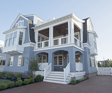 My favorite Jersey Shore beach town is Avalon NJ with Stone Harbor right behind it and in this post I'm showing you why my heart belongs to the Jersey Shore Beach House White, Jersey Shore Beach, Kristy Wicks, Beach House Plan, Coastal House Plans, Beach House Exterior, Beach House Plans, Shore House, Dream Beach Houses