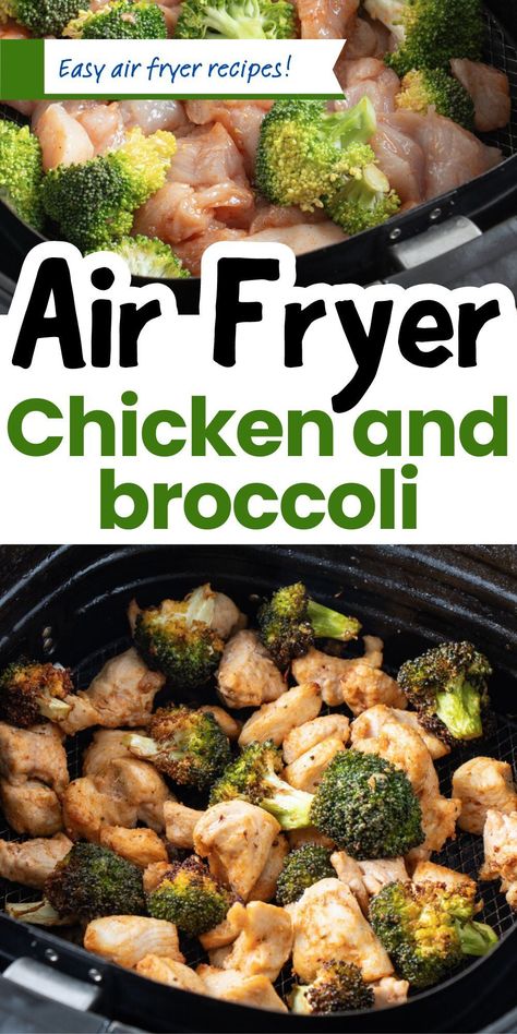 This air fryer chicken and broccoli recipe is one of my favorite easy air fryer recipes, healthy, quick to prepare and sooo tasty! In next to no time you’ll have juicy, tender chicken and perfectly cooked broccoli, the perfect low carb meal ready to be served however you like. Air Fryer Chicken And Broccoli, One Pan Dinners, Cooked Broccoli, Healthy Air Fryer Recipes, Slow Cooker Pasta Recipes, Easy Air Fryer Recipes, Low Carb Meal, Broccoli Recipe, Chicken And Broccoli