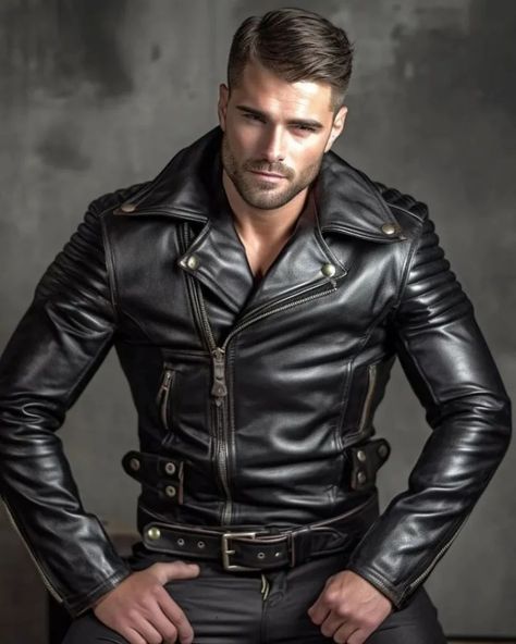 ❤️❤️❤️❤️❤️ #leather #leatherman #leathermen #leatherjacket #leathershirt #leatherpants #leathertrousers #bluf | Instagram Hot Leather Jacket, Shiny Shorts, Leather Fashion Men, Bald Men Style, Black Outfit Men, Mens Leather Clothing, Mens Leather Pants, Leather Clothing, Leather Jacket Style