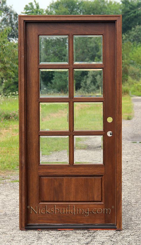 Door with glass design