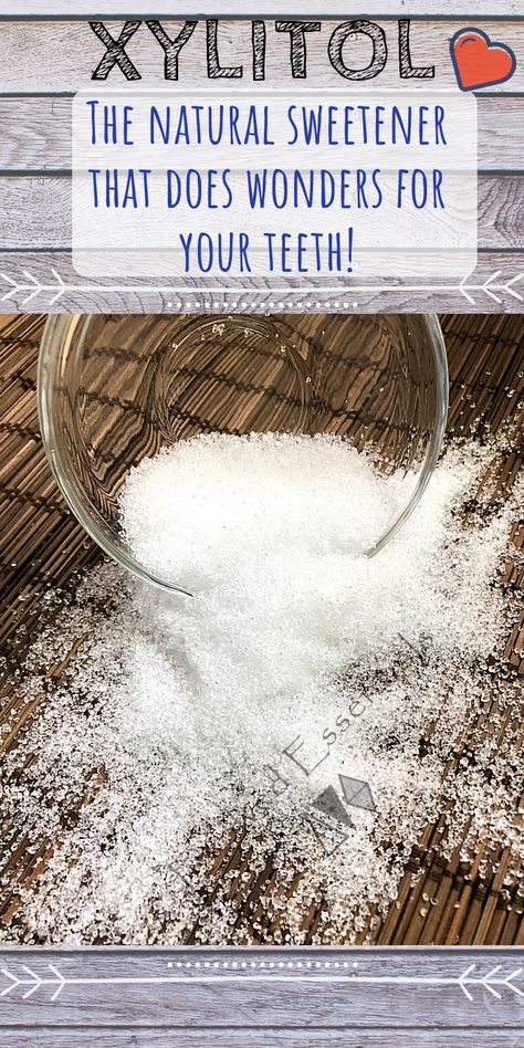 Xylitol is a crystal like all natural sweetener that looks like sugar, taste like sugar, but unlike sugar its actually good for your teeth! Swollen Gums Remedy, Remineralize Teeth, Xylitol Gum, Homemade Mouthwash, Swollen Gum, Body Makeover, Tooth Powder, Teeth Health, Natural Toothpaste