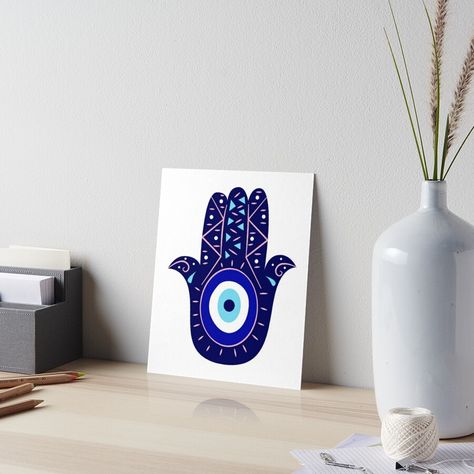 Get my art printed on awesome products. Support me at Redbubble #RBandME: https://www.redbubble.com/i/art-board-print/Hamsa-Hand-Eye-of-Protection-by-MysticOzzy/150468517.NVL2T?asc=u Eye Of Protection, Screen Painting, Ancient Origins, Canvas Easy, Hand Of Fatima, Hamsa Hand, Tag Art, Art Board, Watercolor Paper