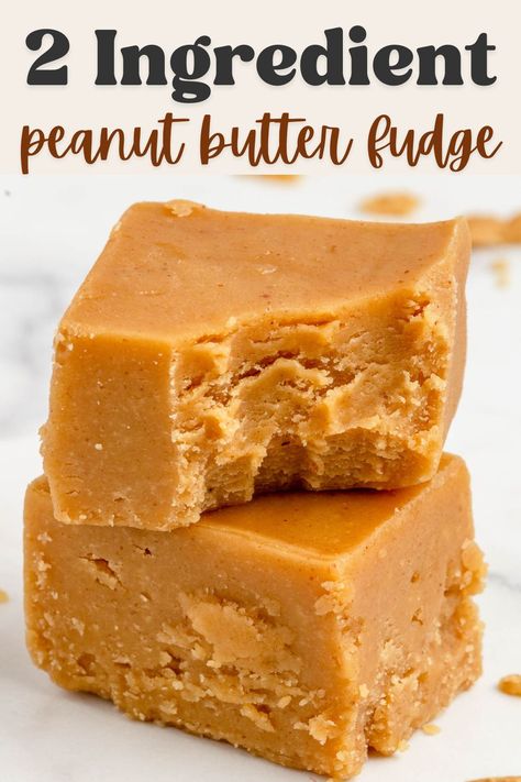 Delicious and EASY 2 ingredient peanut butter fudge is perfect for the holidays! Made using peanut butter, frosting, and your microwave. Fudge Made With Frosting And Peanut Butter, Peanut Butter Fudge 2 Ingredients, Easy Peanut Butter Fudge With Icing, 5 Minute Peanut Butter Fudge, Icing And Peanut Butter Fudge, 4 Ingredient Peanut Butter Fudge, 2 Ingredient Peanut Butter Fudge Easy, Quick And Easy Peanut Butter Fudge, Peanut Butter Fudge Made With Frosting