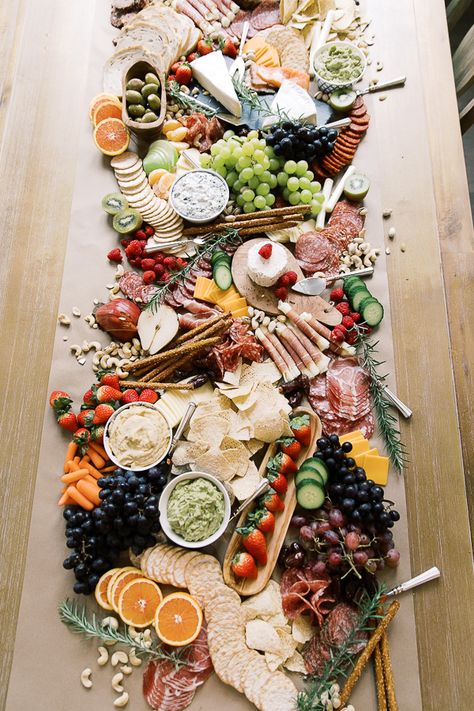 Charcuterie Graze Table, Rehersal Dinner Charcuterie, Epic Grazing Table, Charcuterie On Table, Charcuterie Board Greenery, Grazing Table Runner, Charcuterie Board Centerpiece Ideas, Charcuterie Brunch Table, Charcuterie Buffet Table