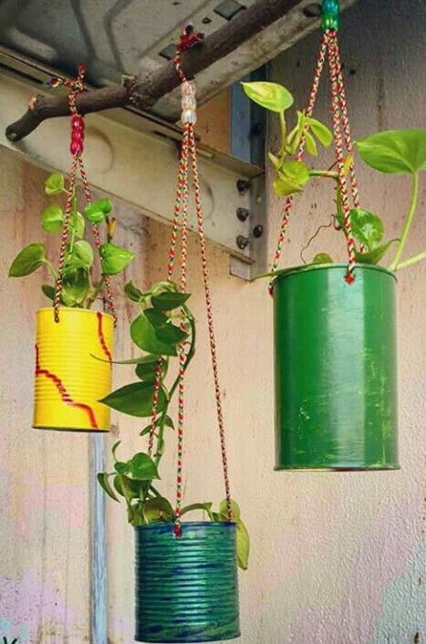 Diy Vertical Garden, Design Garden Ideas, Patio Gardens, Diy Container Gardening, Terrace Decor, Altered Tins, Vertical Garden Diy, Money Plant, Garden Weddings