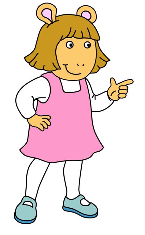 Dora Winifred "D.W." Read is the daughter of David and Jane Read, and the sister of Arthur and Kate. She attends Elwood City Preschool. Like the rest of her family, D.W. is an anthropomorphic aardvark. Her brown hair and the shape of it comes from her mother, Jane. She has brown hair in the form of a bob cut, which is up to her cheeks; plus, she has bangs. She wears a white long-sleeved blouse, pink jumper, frilly white or cream-colored panties, light pink pantyhose and blue Mary Jane ... D.w. Arthur, Dw Read, Arthur Drawing, Arthur The Aardvark, Arthur Characters, 2000s Kids Shows, Arthur Cartoon, Pink Characters, 90s Cartoon Characters